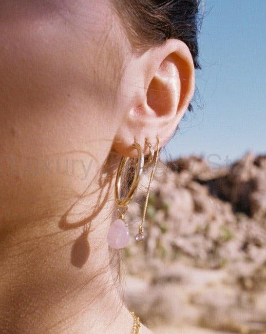 ROSE QUARTZ HOOP - image 4
