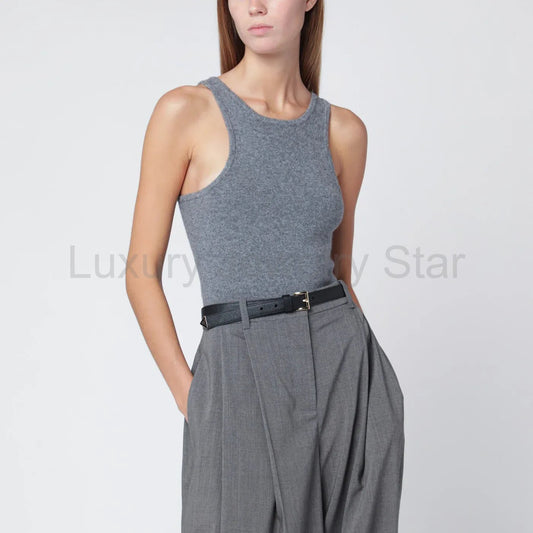 ALMADA LABEL - Luna top in grey wool and cashmere - image 2