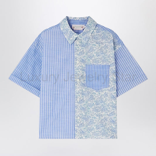 Bonpoint - Elyas patchwork light blue shirt