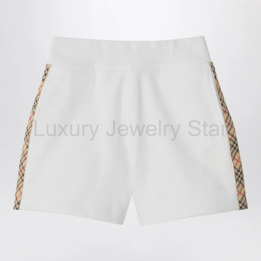 Burberry - White Shorts with Check trims - image 2