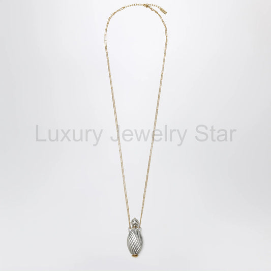Chloé - Gold- and silver-plated brass bottle pendant necklace