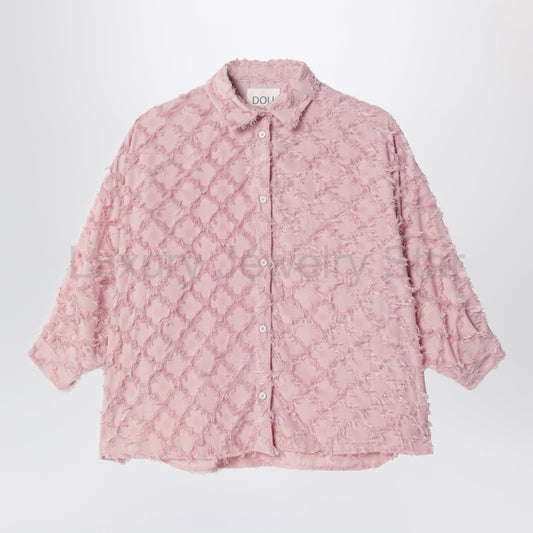 Douuod - Pink Shirt With Fringe Pattern