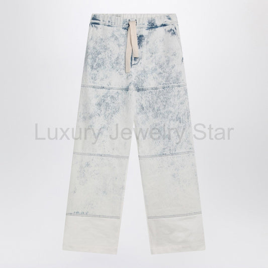 Dries Van Noten - Light blue jeans with drawstring