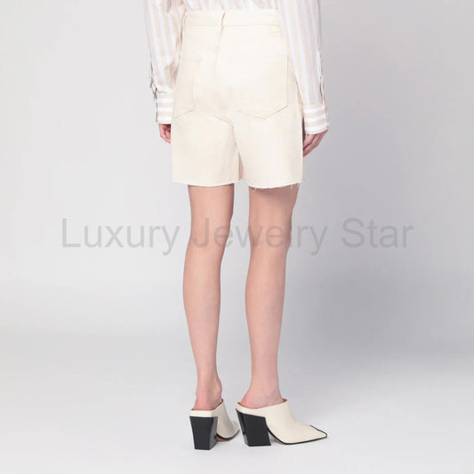 Frame - Butter-coloured denim bermuda shorts - image 2