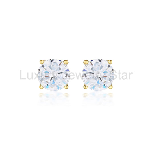 Georgini Gold Moissanite Studs 2tcw In 9ct Yellow Gold