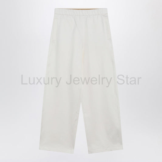 Max Mara - White silk blend trousers