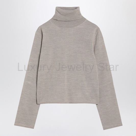 MM6 Maison Margiela - Beige wool blend turtleneck sweater