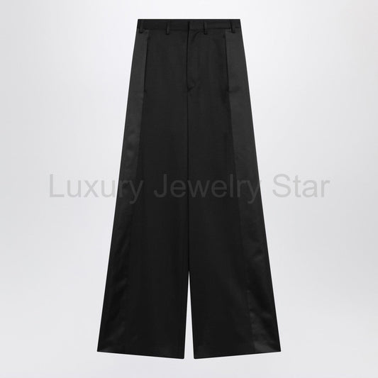 MM6 Maison Margiela - Black satin palazzo pants