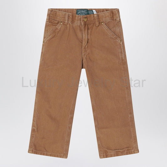 Polo Ralph Lauren - Brown vintage-effect cotton trousers