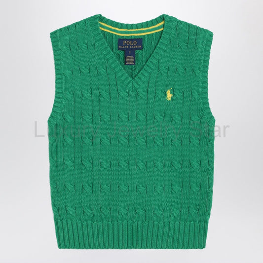 Polo Ralph Lauren - Green cable-knit cotton vest