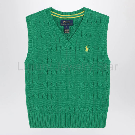 Polo Ralph Lauren - Green cable-knit cotton vest - image 2