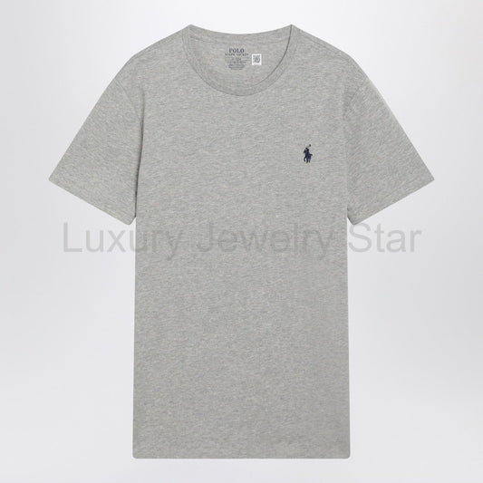 Polo Ralph Lauren - Grey mélange cotton Custom Slim-Fit T-shirt