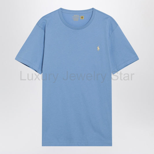 Polo Ralph Lauren - Light blue cotton Custom Slim-Fit T-shirt