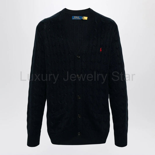 Polo Ralph Lauren - Navy blue cable-knit cotton cardigan - image 2