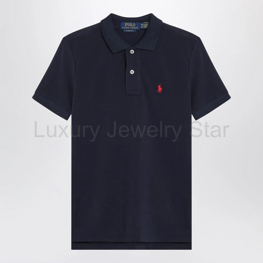 Polo Ralph Lauren - Navy blue cotton polo shirt with embroidered logo - image 2