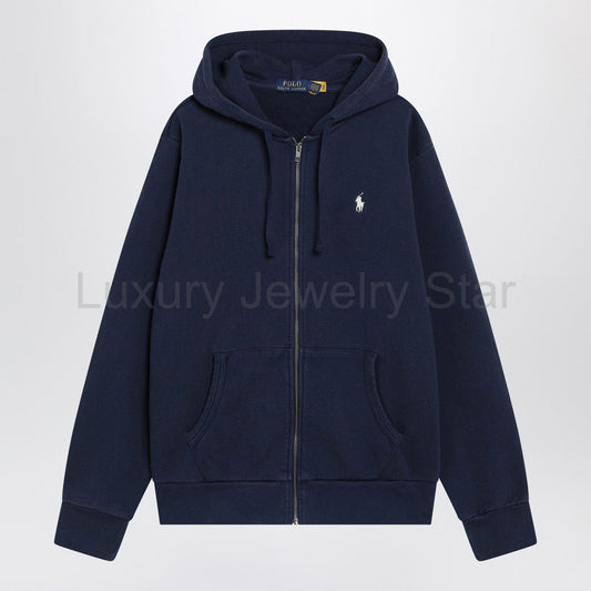 Polo Ralph Lauren - Navy blue cotton zip-up sweatshirt