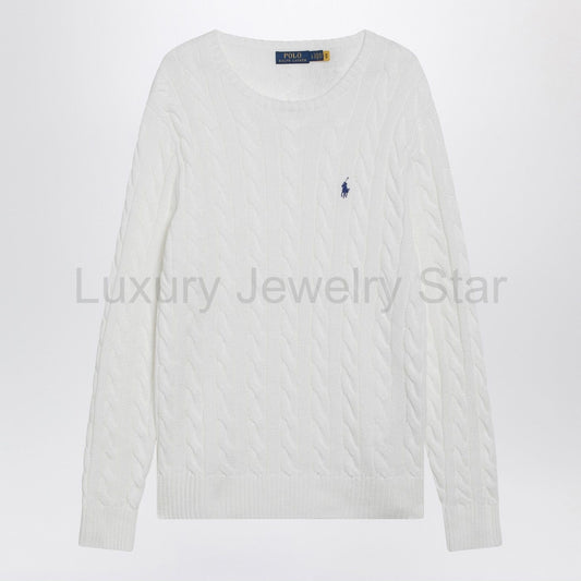 Polo Ralph Lauren - White cable-knit cotton sweater