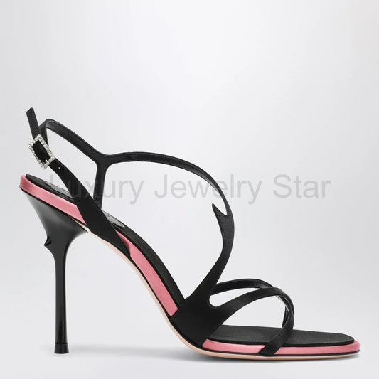 ROGER VIVIER - Black satin heeled sandals - image 2
