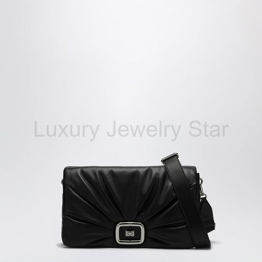 ROGER VIVIER - Viv' Choc Large black leather bag