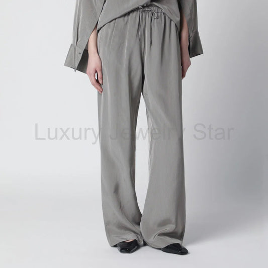 Róhe - Light grey wide striped trousers - image 2