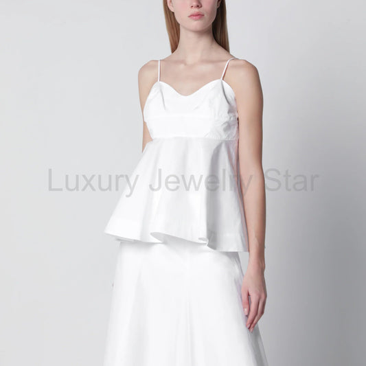 Róhe - Optical white peplum bustier