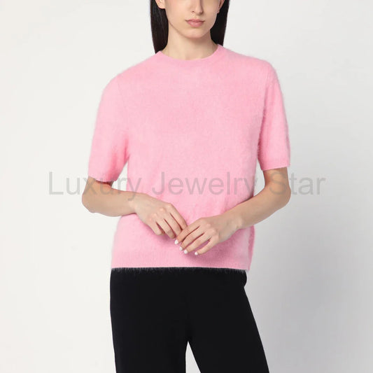 Soft Goat - Pink brushed cashmere sweater - image 2