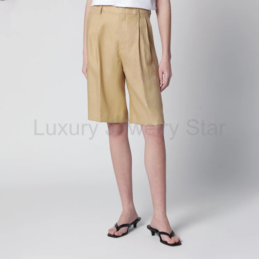 Tagliatore - Effie tailored bermuda shorts in beige linen