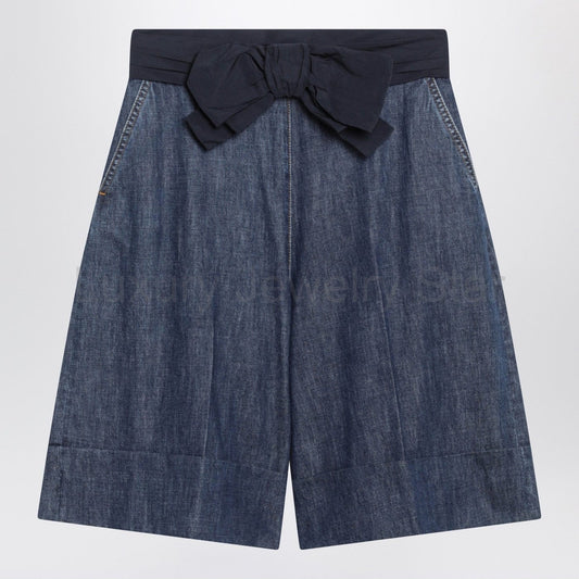 Valentino - Denim bermuda shorts with oversized bow