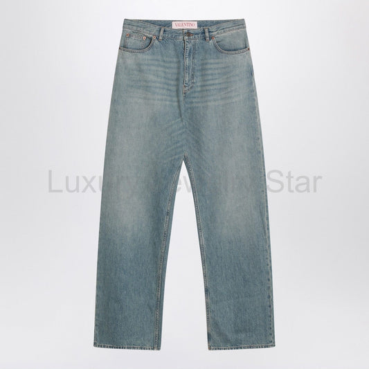 Valentino - Light blue jeans with washed effect
