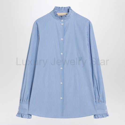 Valentino - Light blue striped shirt in cotton