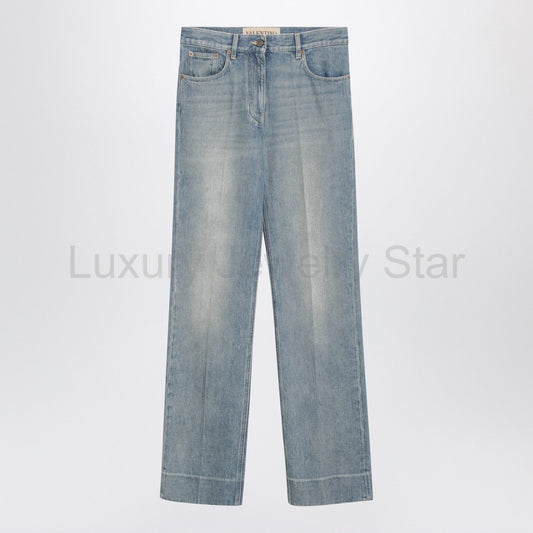 Valentino - Light blue washed-effect jeans