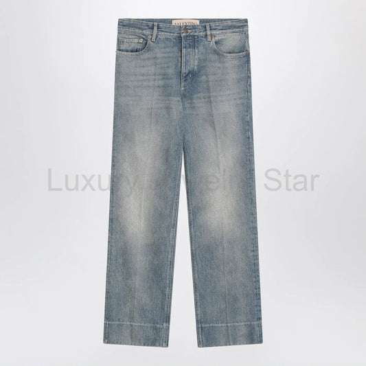 Valentino - Medium blue washed-effect jeans - image 2