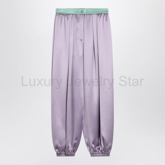 Valentino - Wide lilac silk pants