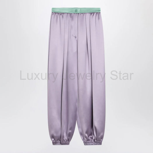 Valentino - Wide lilac silk pants - image 2