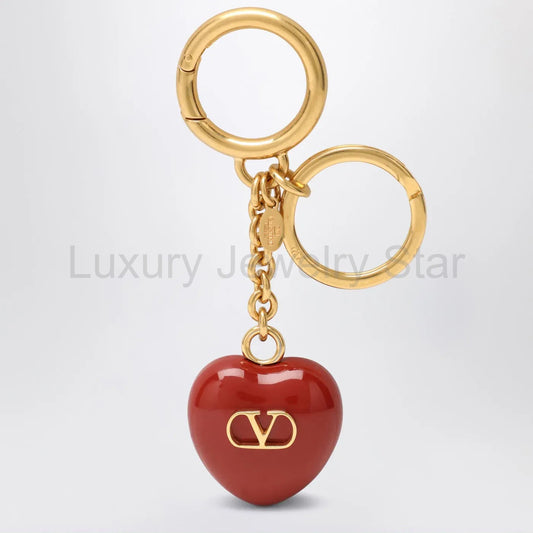 Valentino Garavani - Bag charm keyring Coeur Royal in red - image 2