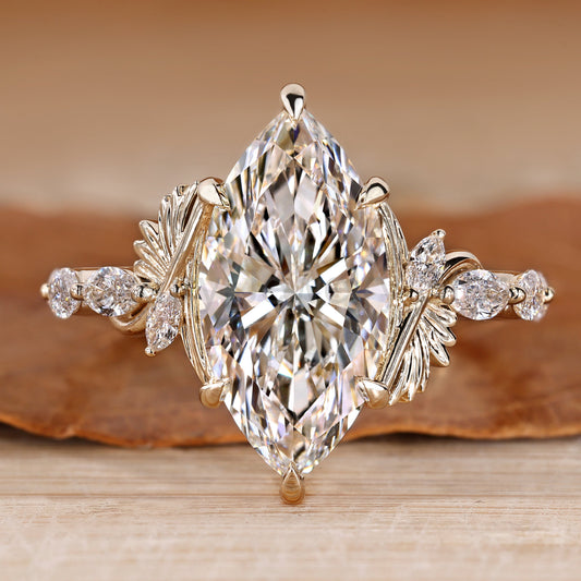 Marquise Cut Diamond Ring in Vintage Art Deco Style
