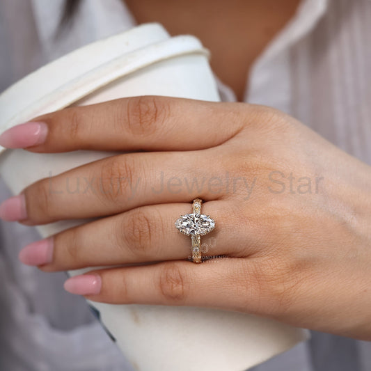Marquise Diamond Ring in Vintage Filigree Details - image 2