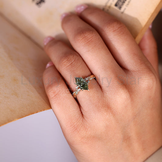 Nature Inspired Dutch Marquise Ring in Art Deco Style - image 2