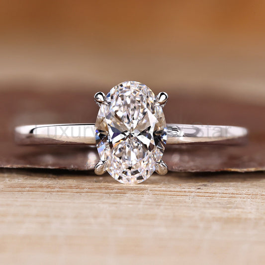 Oval Diamond Engagement Ring in Solitaire Style