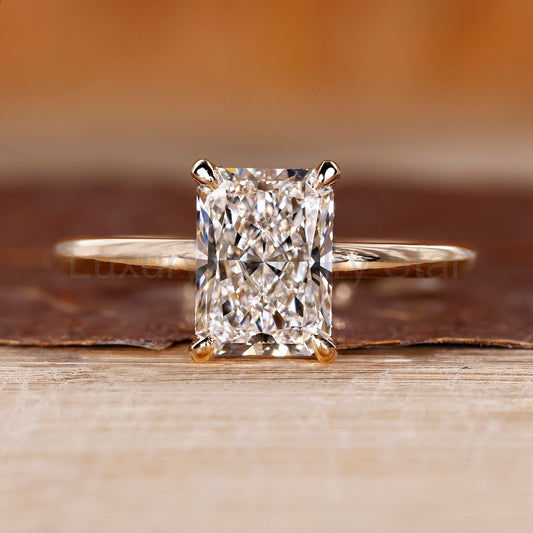 Radiant Cut Engagement Ring in Solitaire Setting