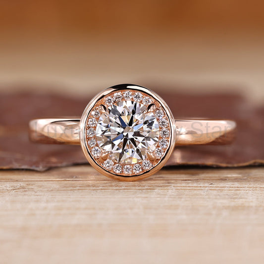 Round Diamond Ring in Bezel Style