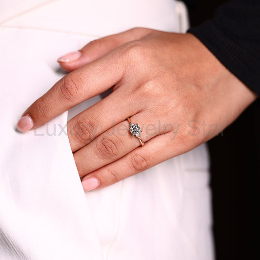 Three Stone Round Diamond Ring - image 2