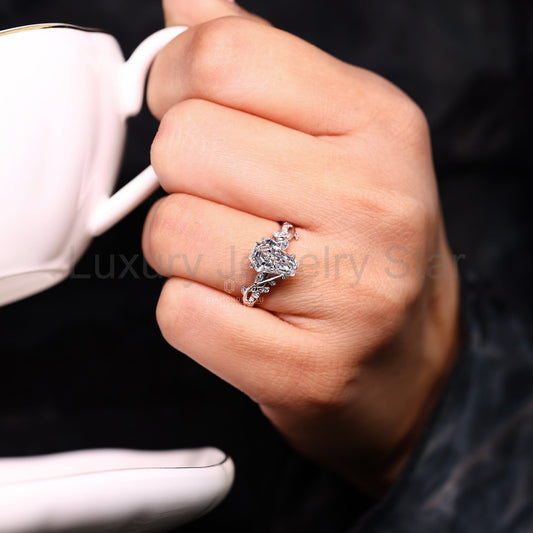Twisted Shank Nature Inspired Engagement Ring with Coffin Center Stone - image 2