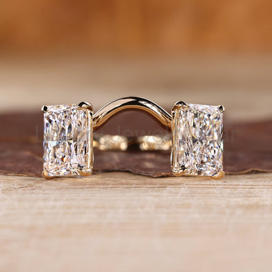 Two Stone Radiant Cut Engagement Ring
