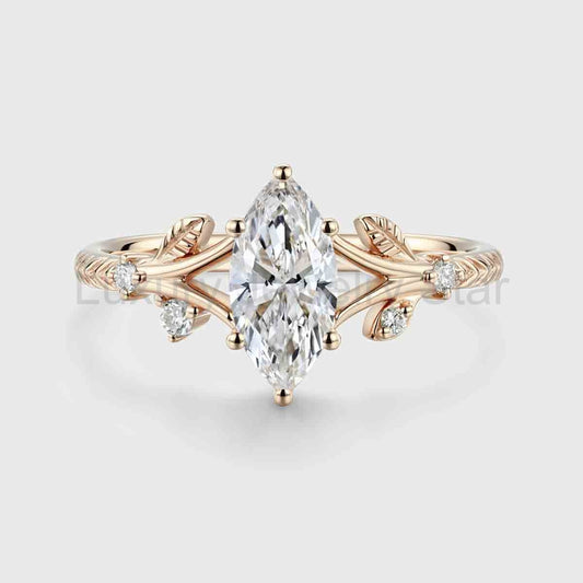 1.0CT~5.0CT Marquise cut Lab Grown Diamond Engagement Ring