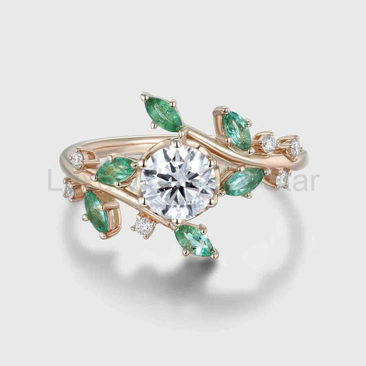 1.0CT~5.0CT Round cut Lab Grown Diamond Vintage Engagement Ring