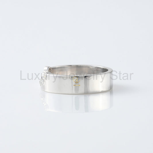 Round Cut Lab Grown Bezel Set Curved Wedding Band - image 2