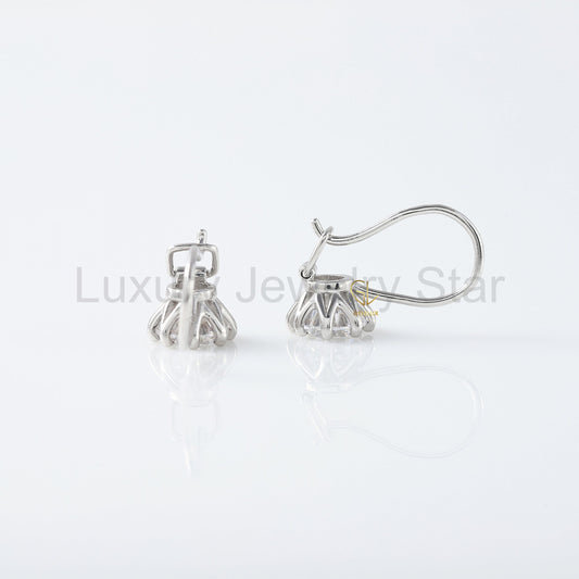 Round Cut Lab Grown Diamond Dangle Earrings