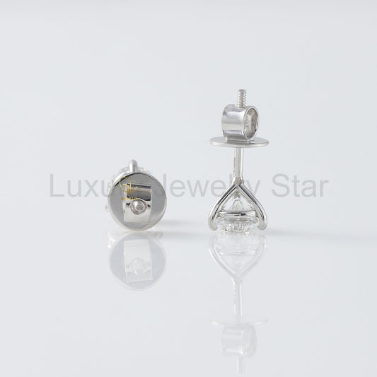 Round Cut Moissanite Stud Earrings