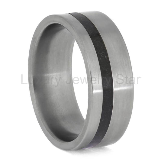 Basalt Lava Wedding Band in Titanium - image 2